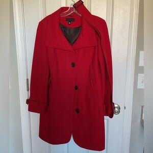 Worthington Women's Vibrant Red Pea Coat